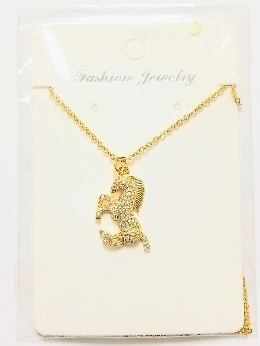 18K Gold Plated Horse Necklace | Colorful Cubic Zirconia Trendy Jewelry